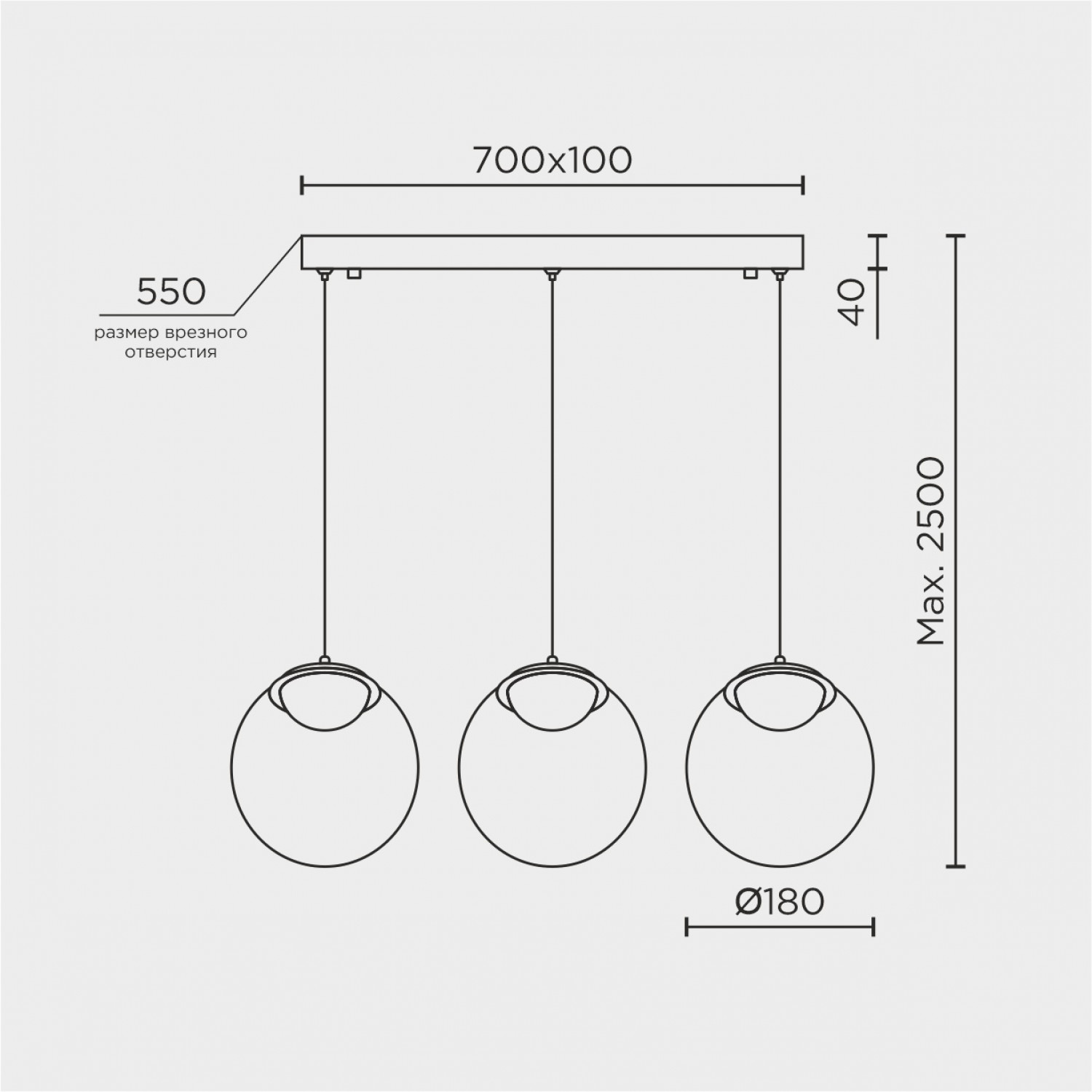 Подвесной светильник MODELUX ML.2338.3L BK