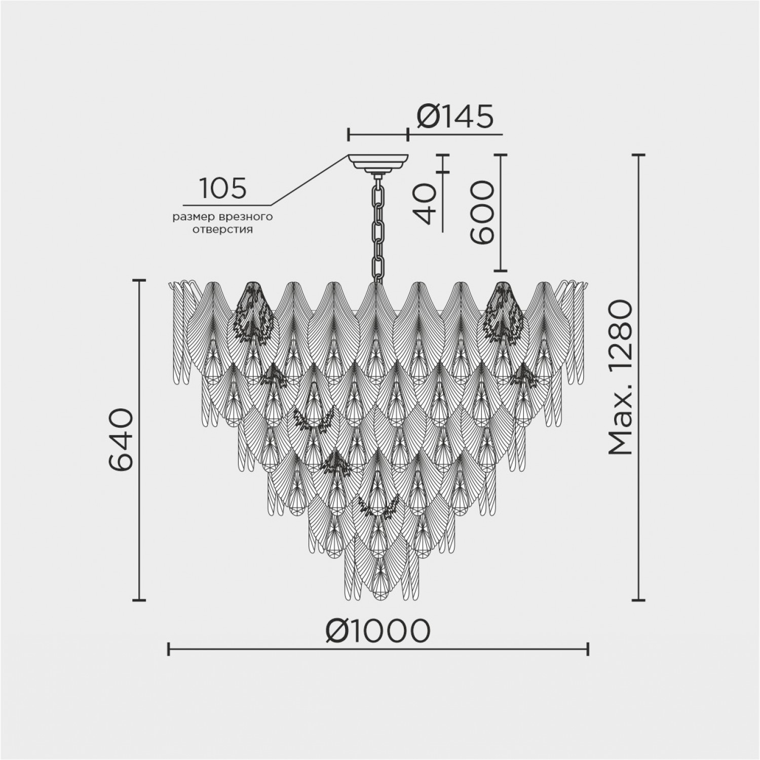 Подвесная люстра MODELUX ML.6228.1000 GD
