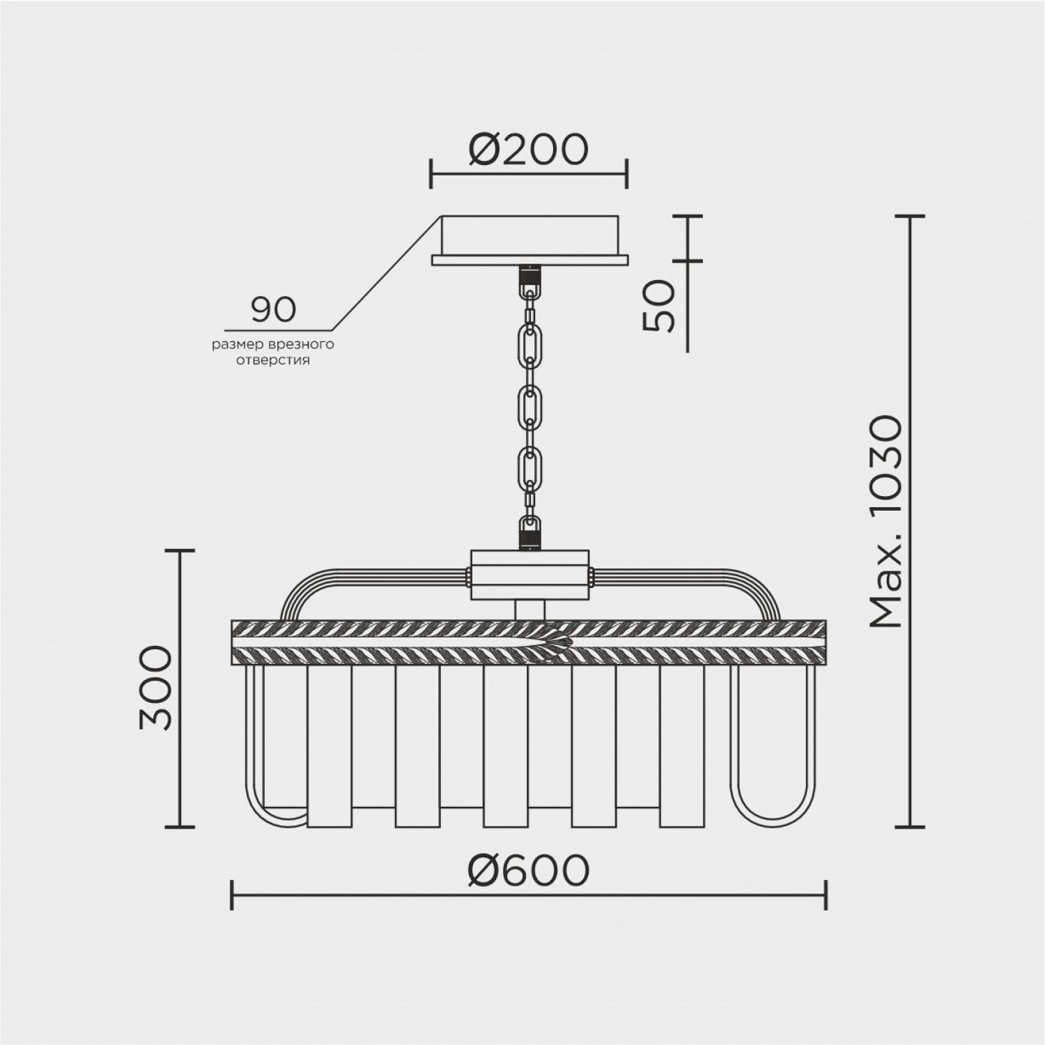 Подвесная люстра MODELUX ML.9542.600 GD