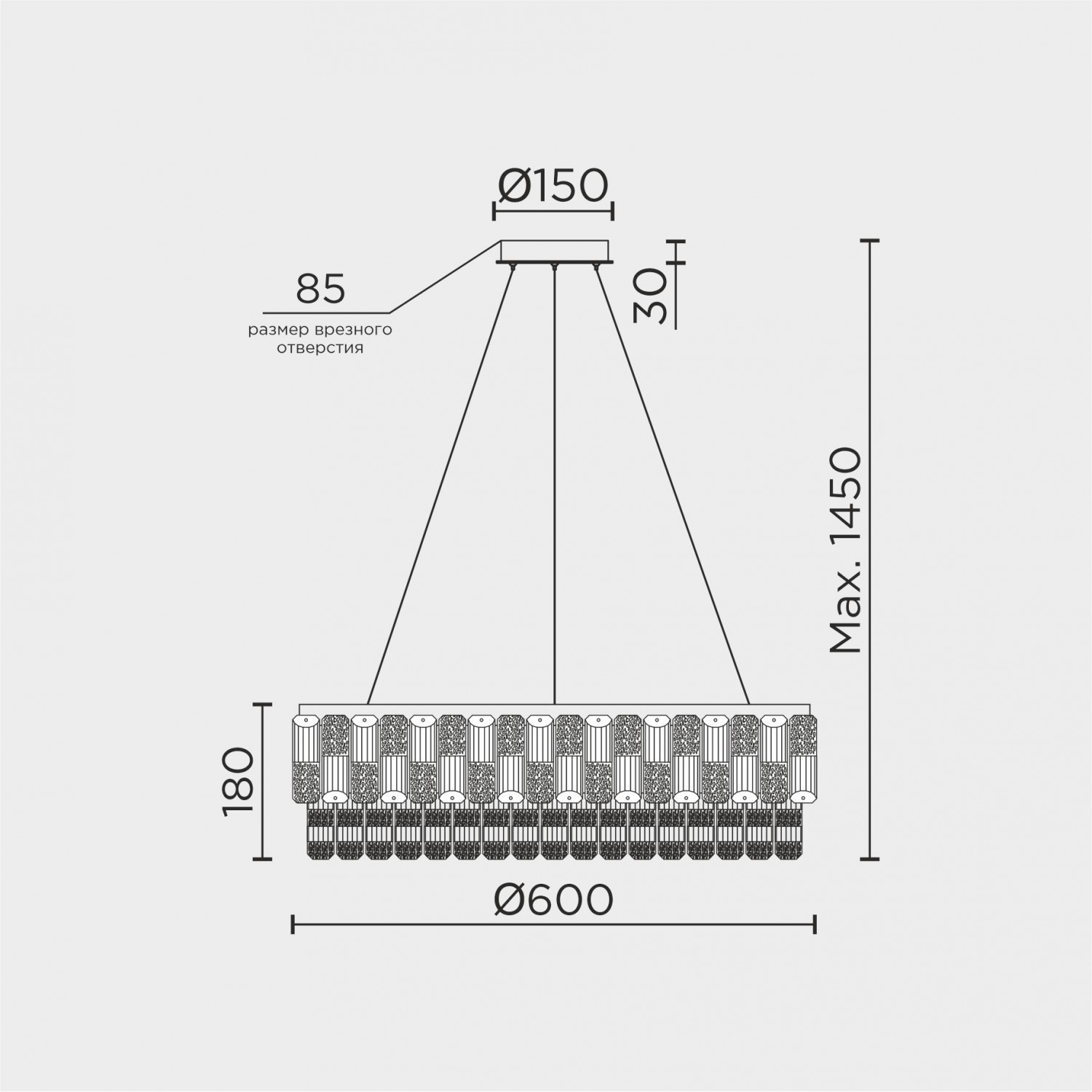 Подвесная люстра MODELUX ML.7039.600 GD