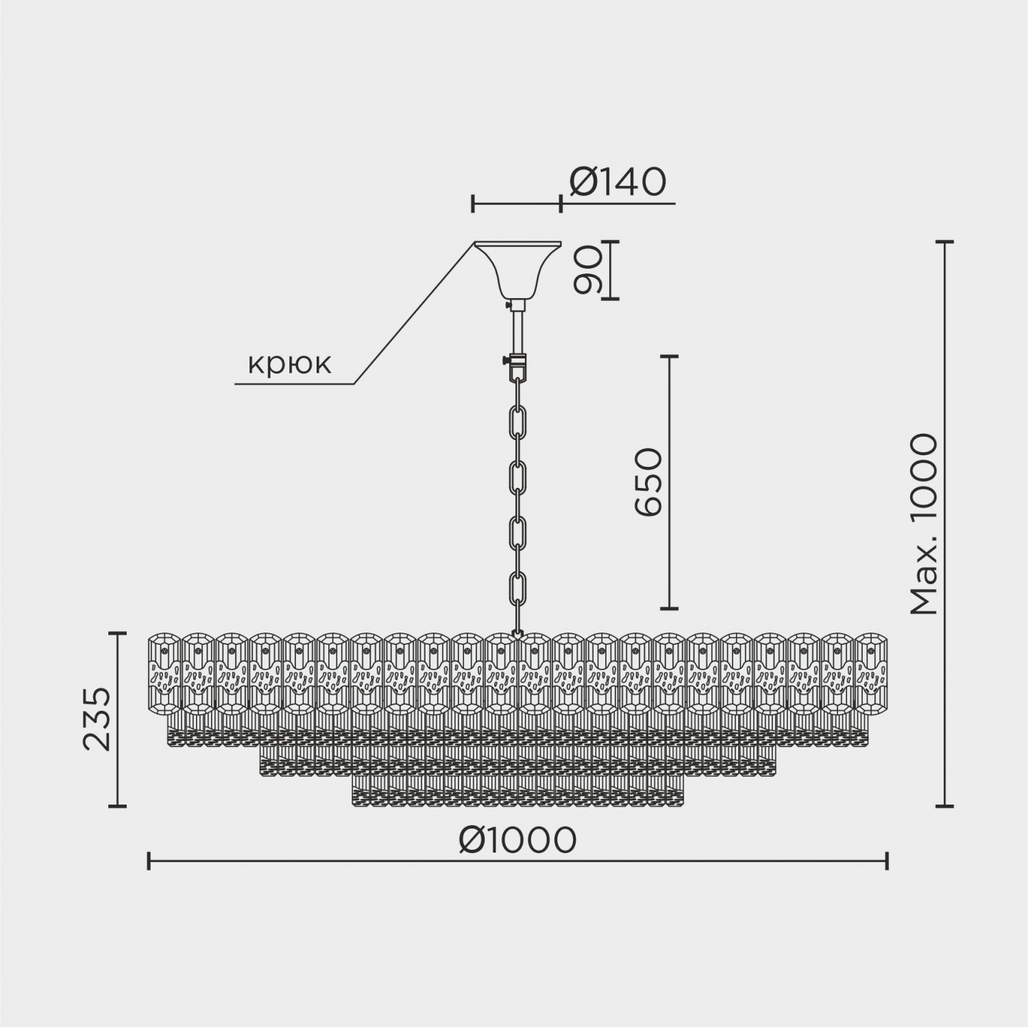 Подвесная люстра MODELUX ML.7092.1000 GD