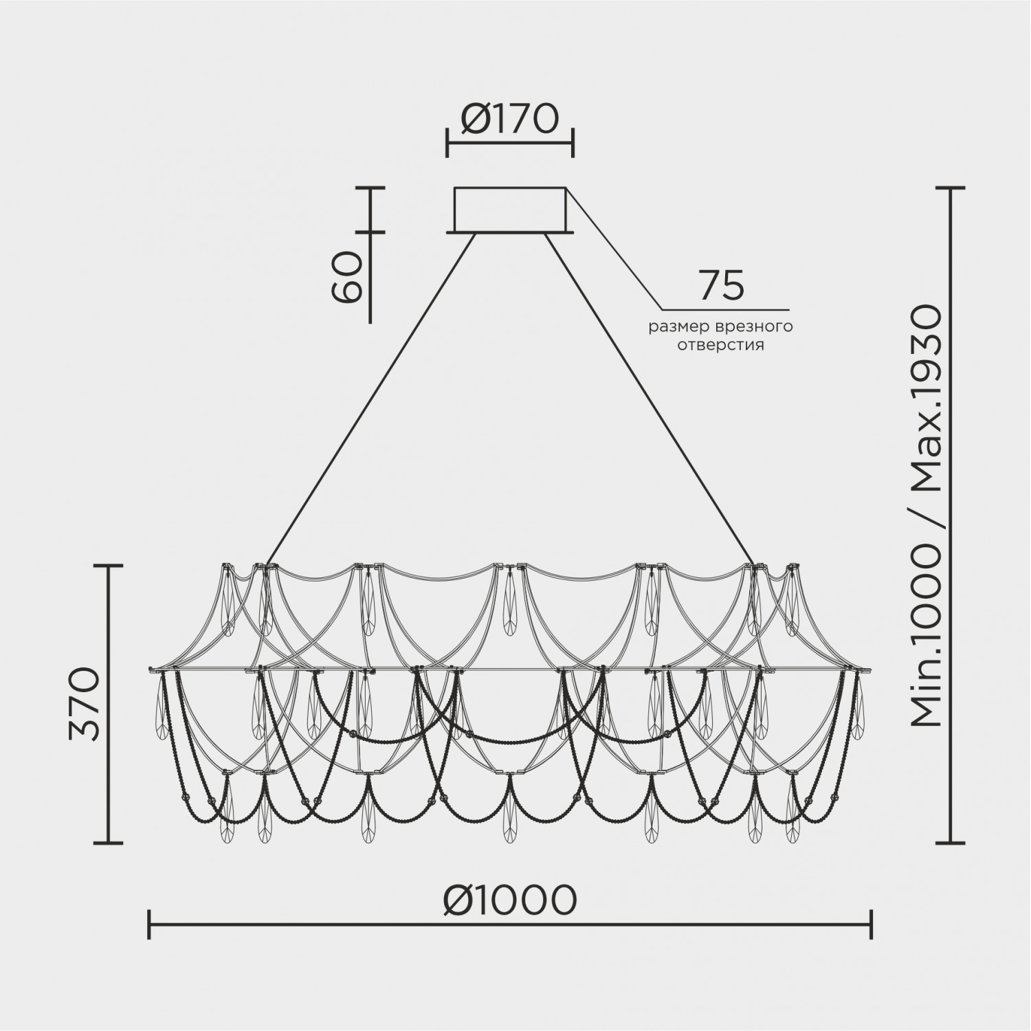 Подвесная люстра MODELUX ML.5603.1000P BS