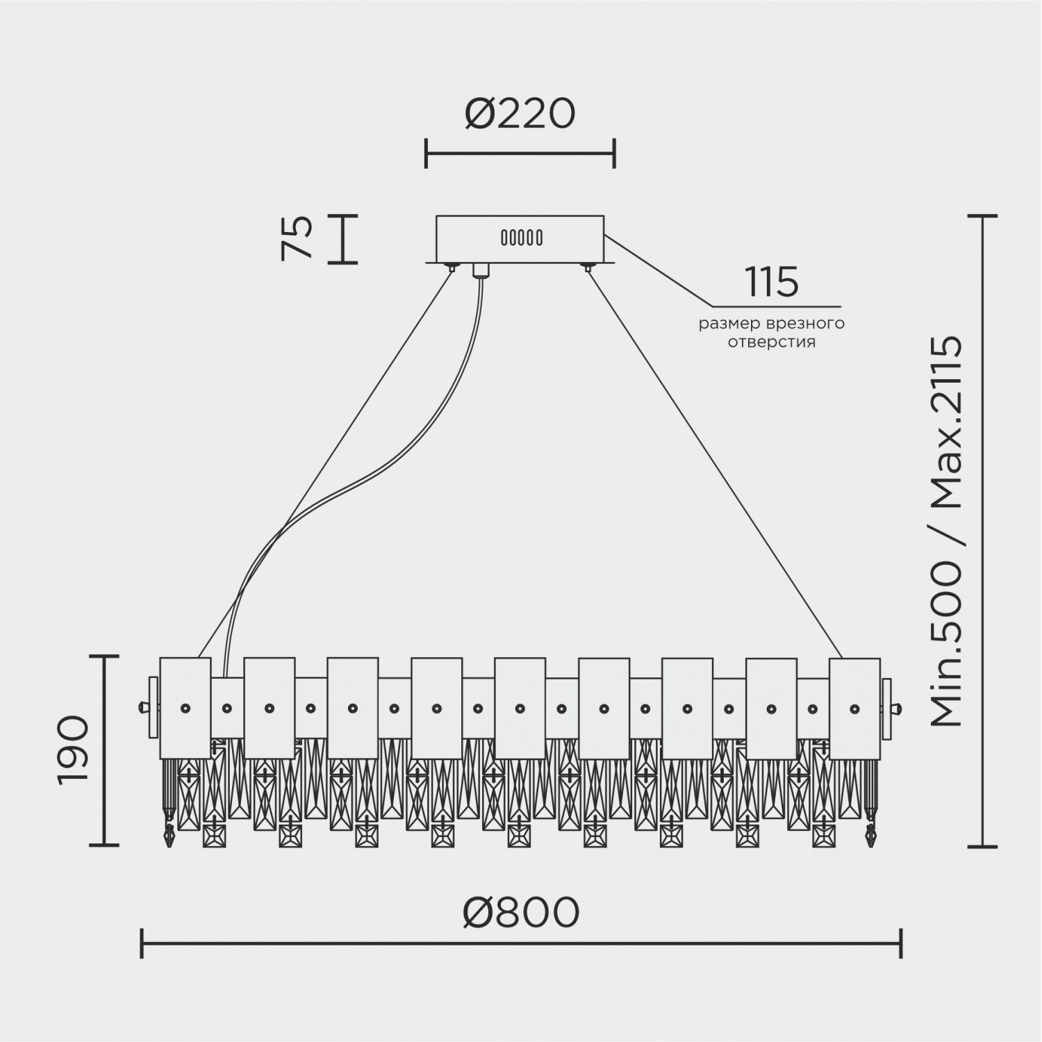Подвесная люстра MODELUX ML.6980.800P GD