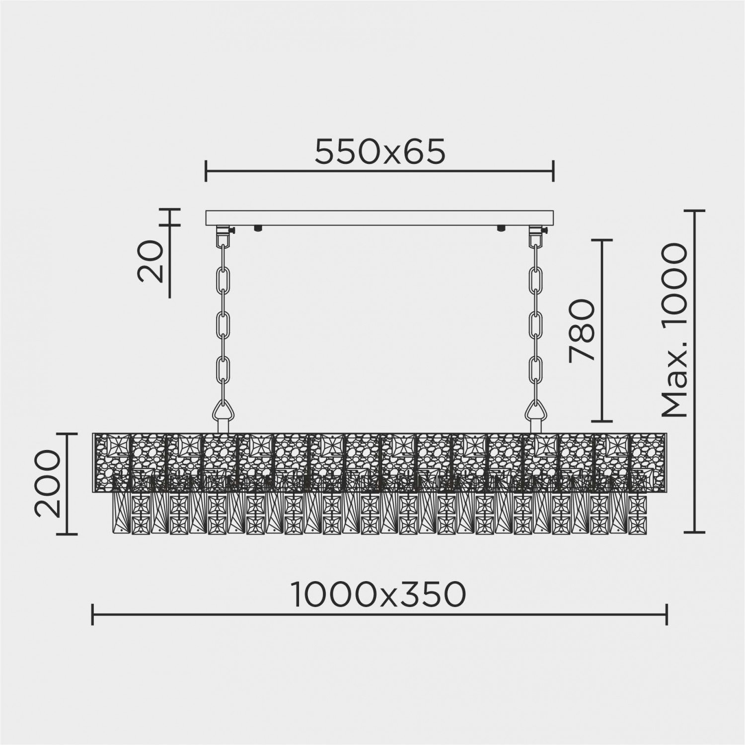 Подвесная люстра MODELUX ML.6986.1000P GD