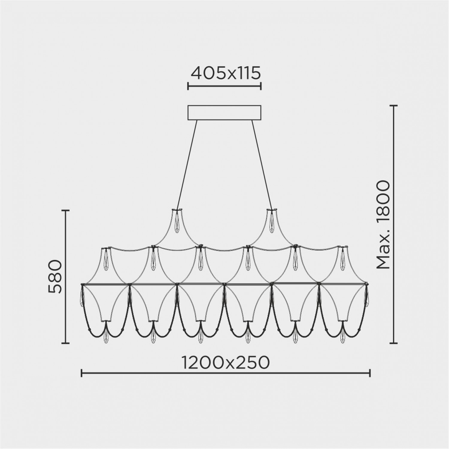 Подвесная люстра MODELUX ML.5603.1200P BS