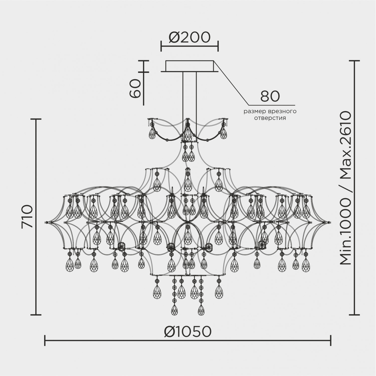 Подвесная люстра MODELUX ML.7815.1050P CH