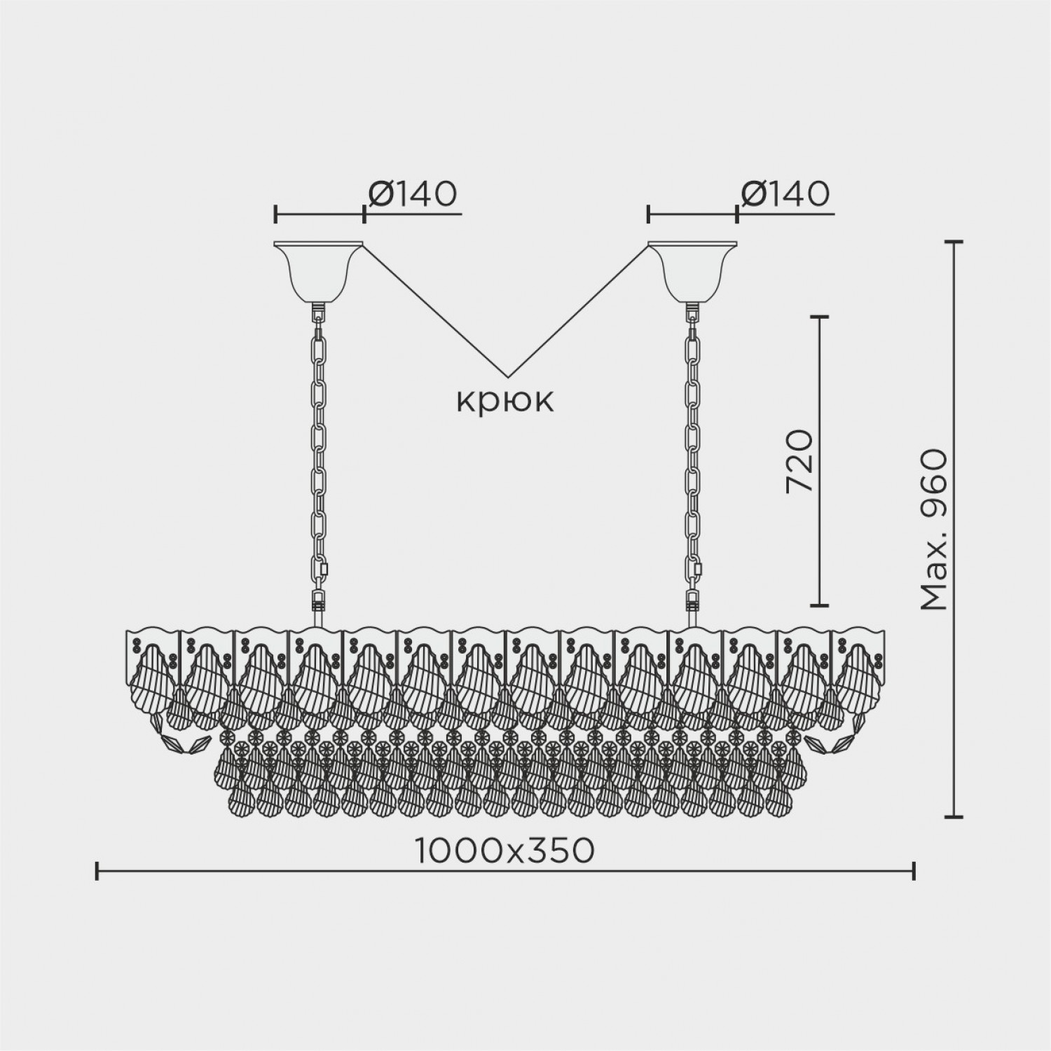 Подвесная люстра MODELUX ML.8881.14P GD