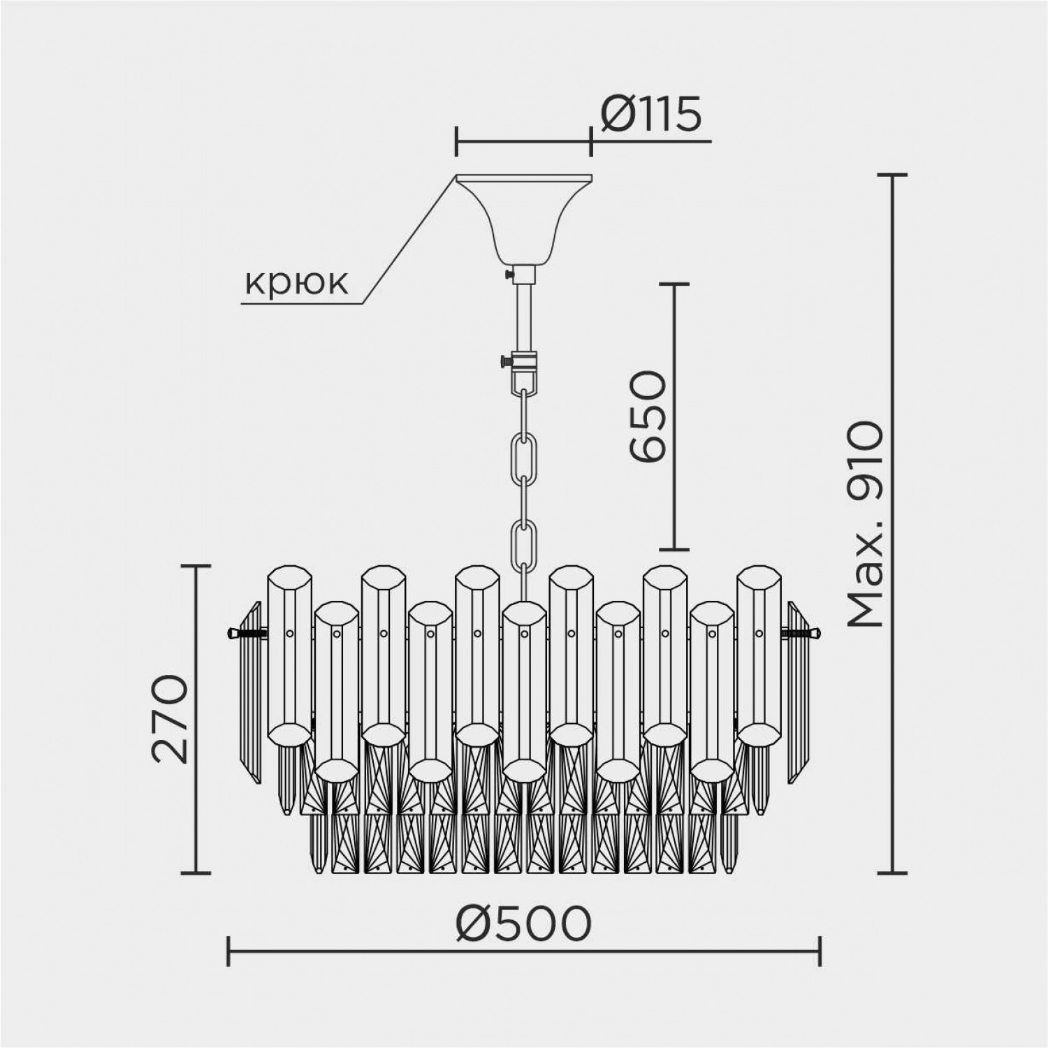 Подвесная люстра MODELUX ML.9006.9 GD-SM