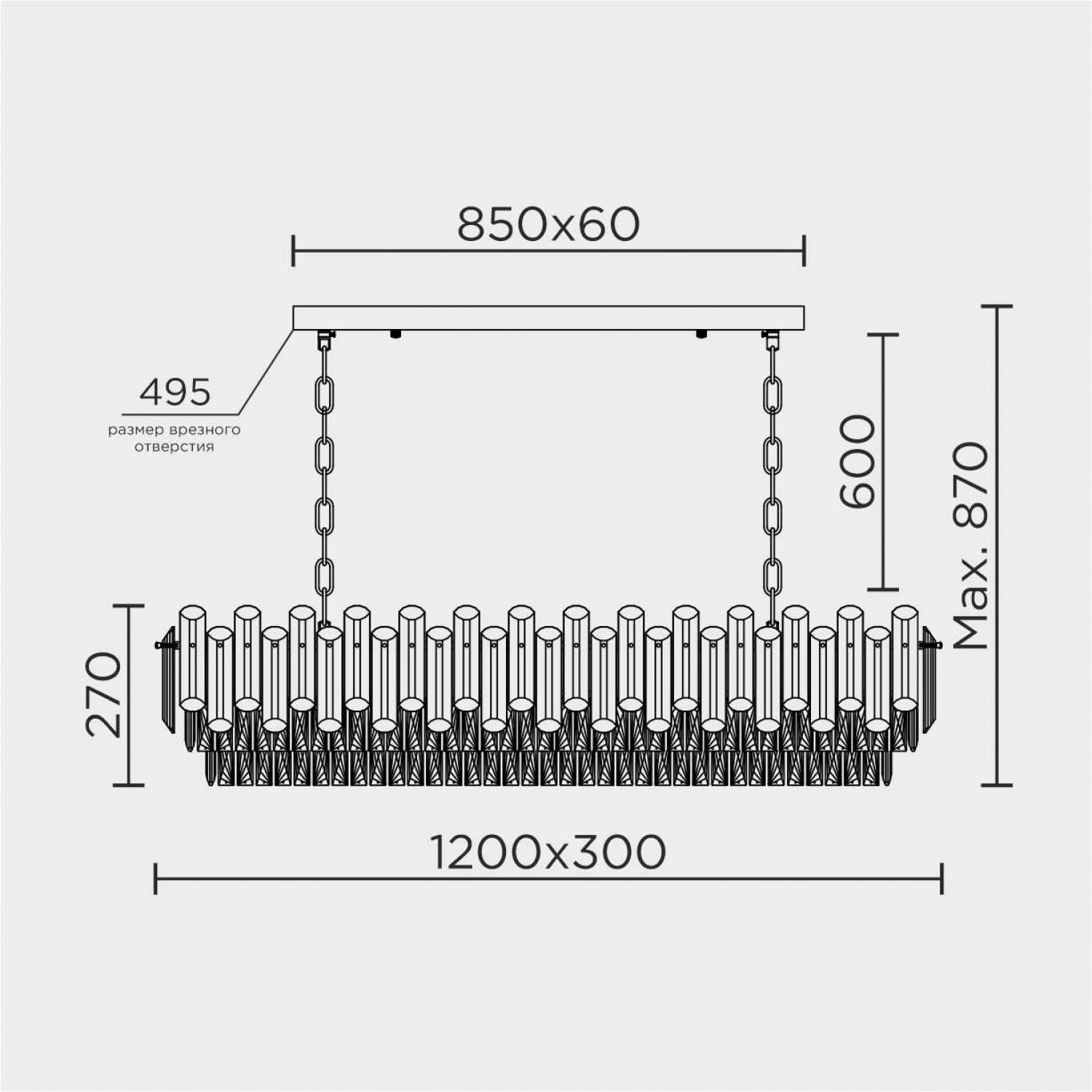 Подвесная люстра MODELUX ML.9006.1200 CR-SM