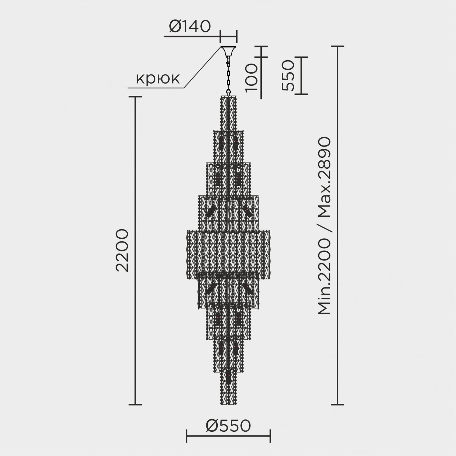 Подвесная люстра MODELUX ML.900.35 GD