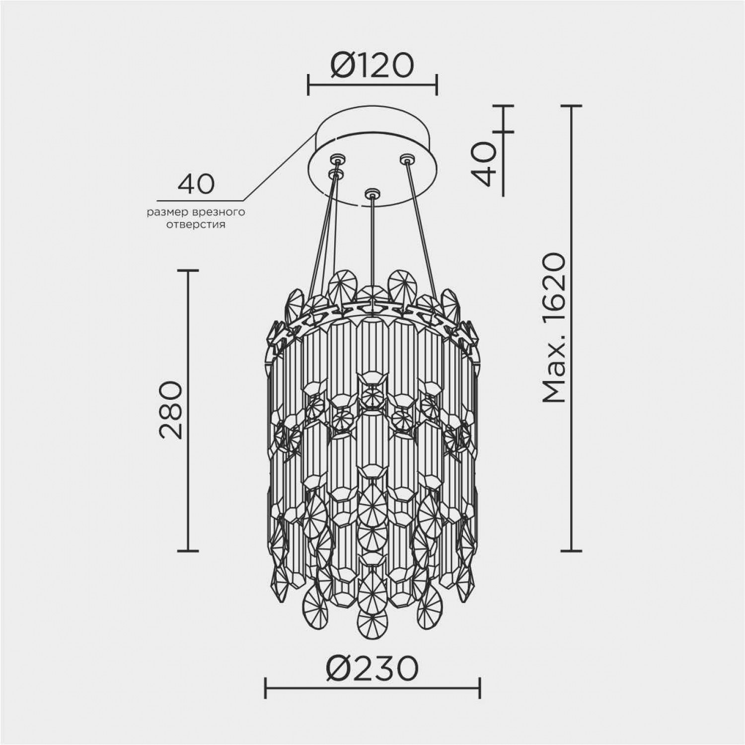 Подвесная люстра MODELUX ML.837.3 CR