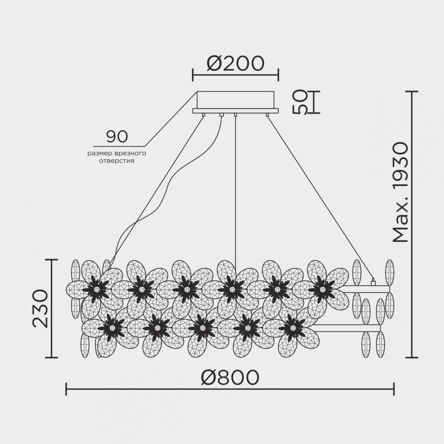 Подвесная люстра MODELUX ML.9520.800 GD