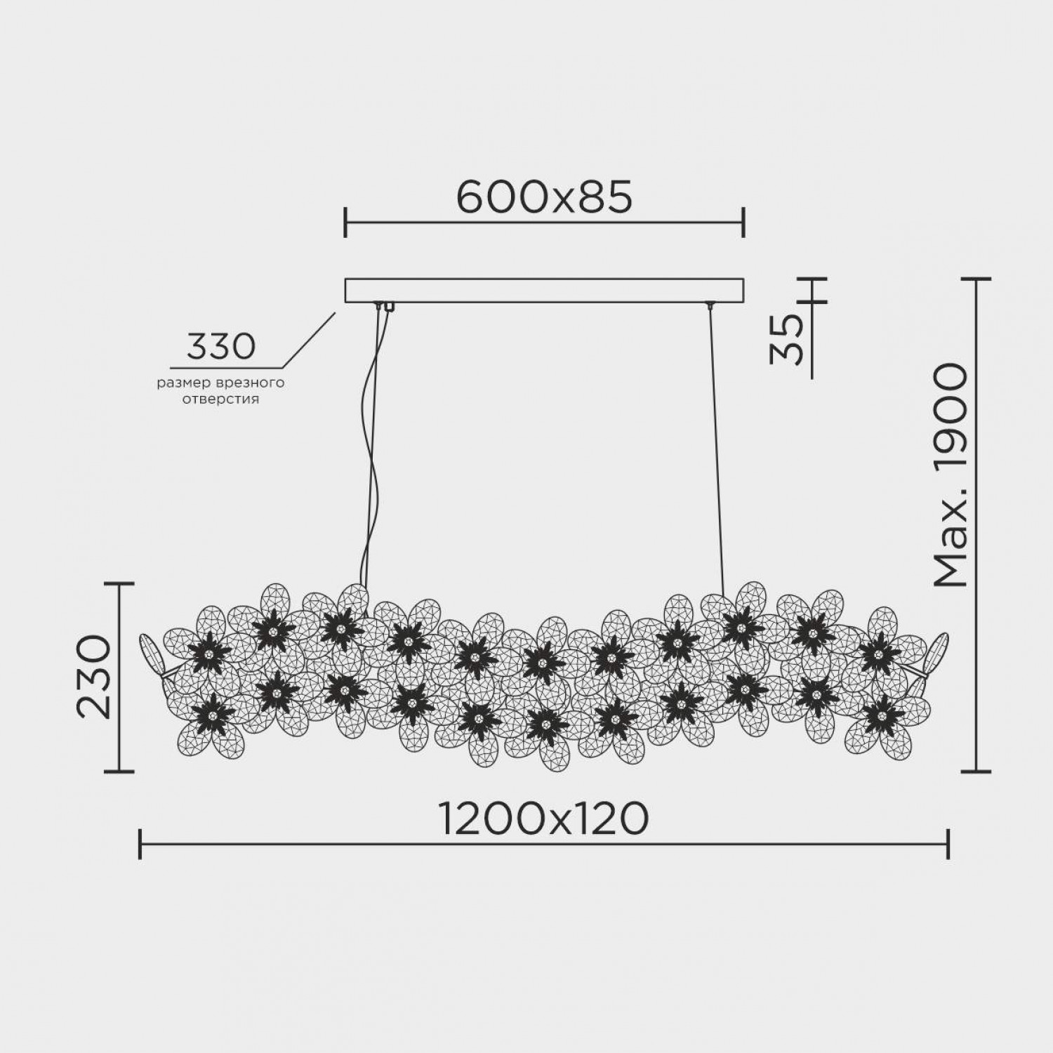 Подвесная люстра MODELUX ML.9520.1200 GD
