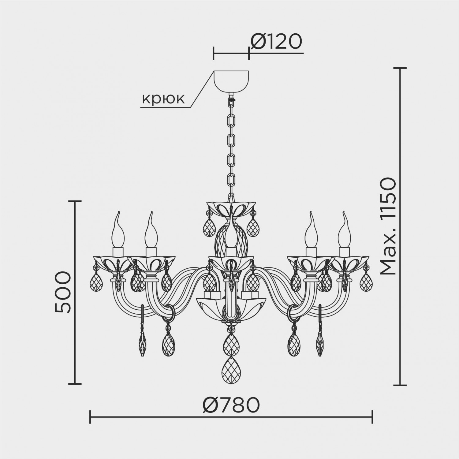 Подвесная люстра MODELUX ML.7148.8P