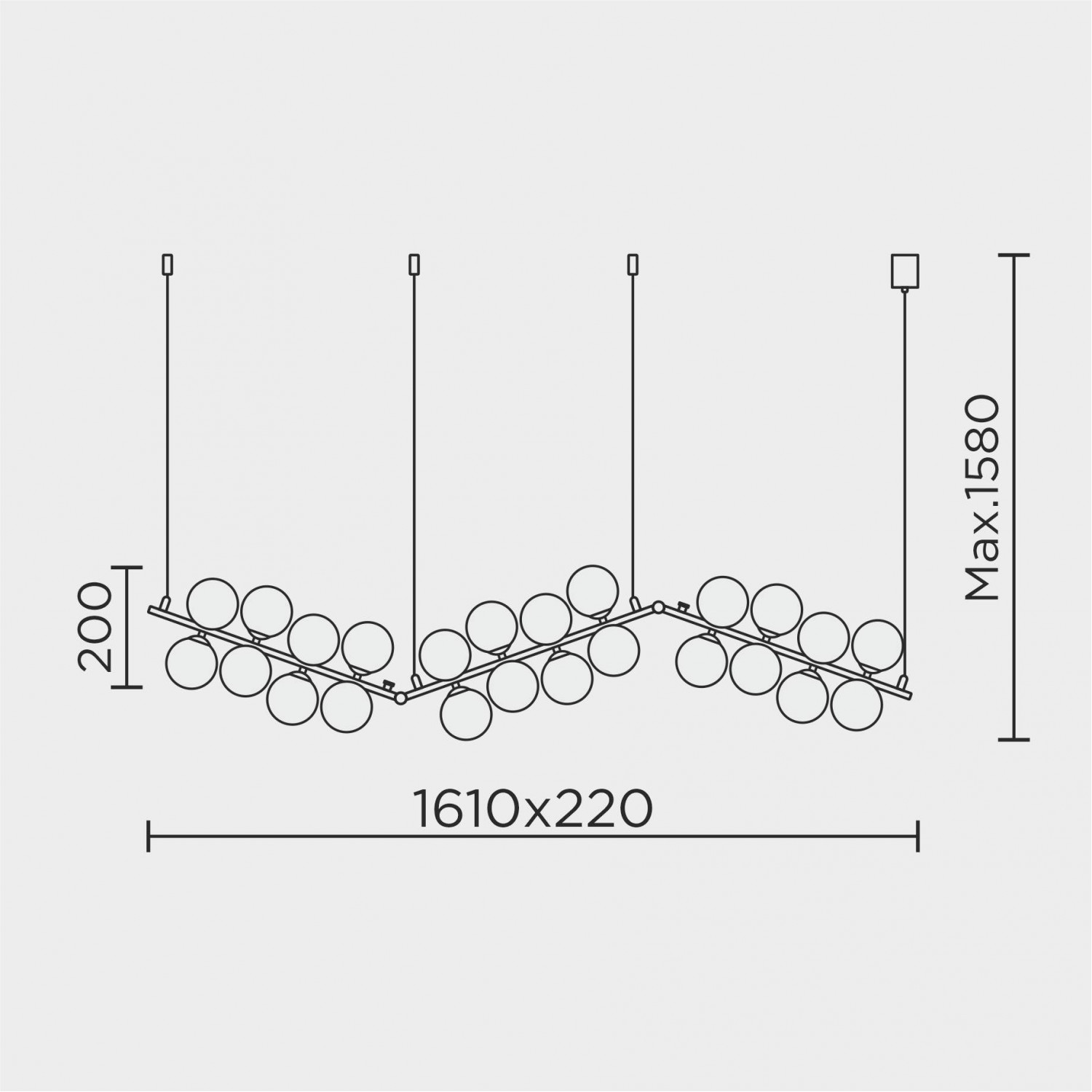 Подвесной светильник MODELUX MS.8055.12 BK