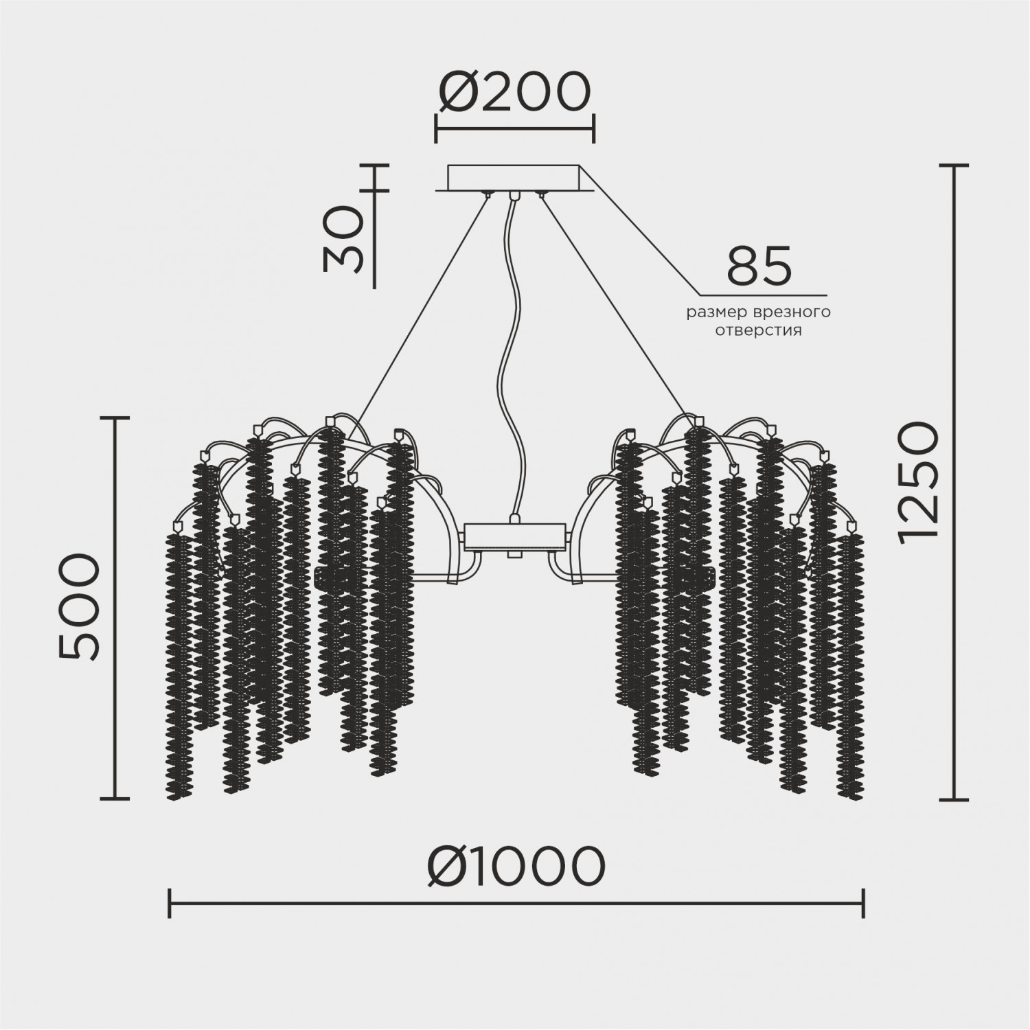 Подвесная люстра MODELUX MS.2110.1000 GD