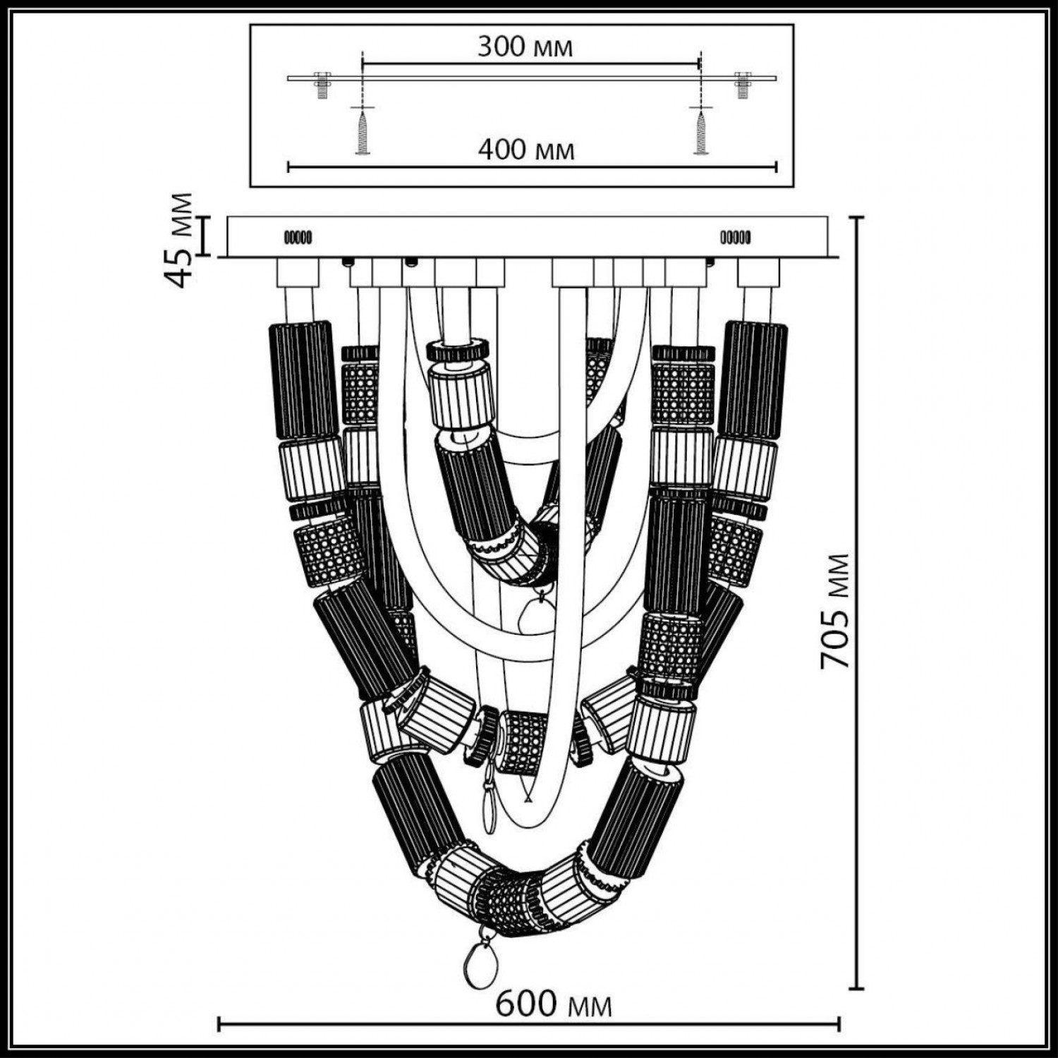 Люстра потолочная Odeon Light 5455/80CL COLLIER