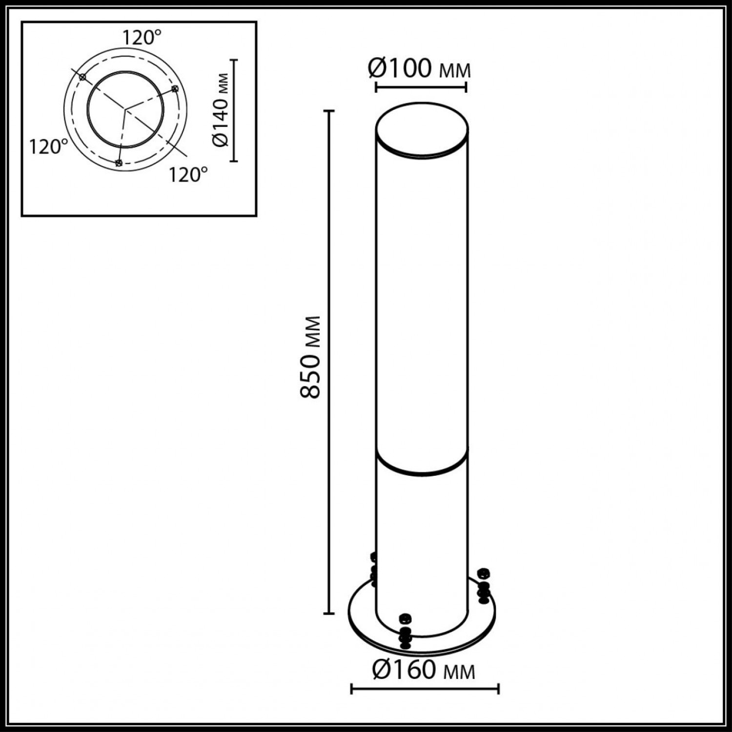 Уличный светильник Odeon Light 7180/22GL CORTENA