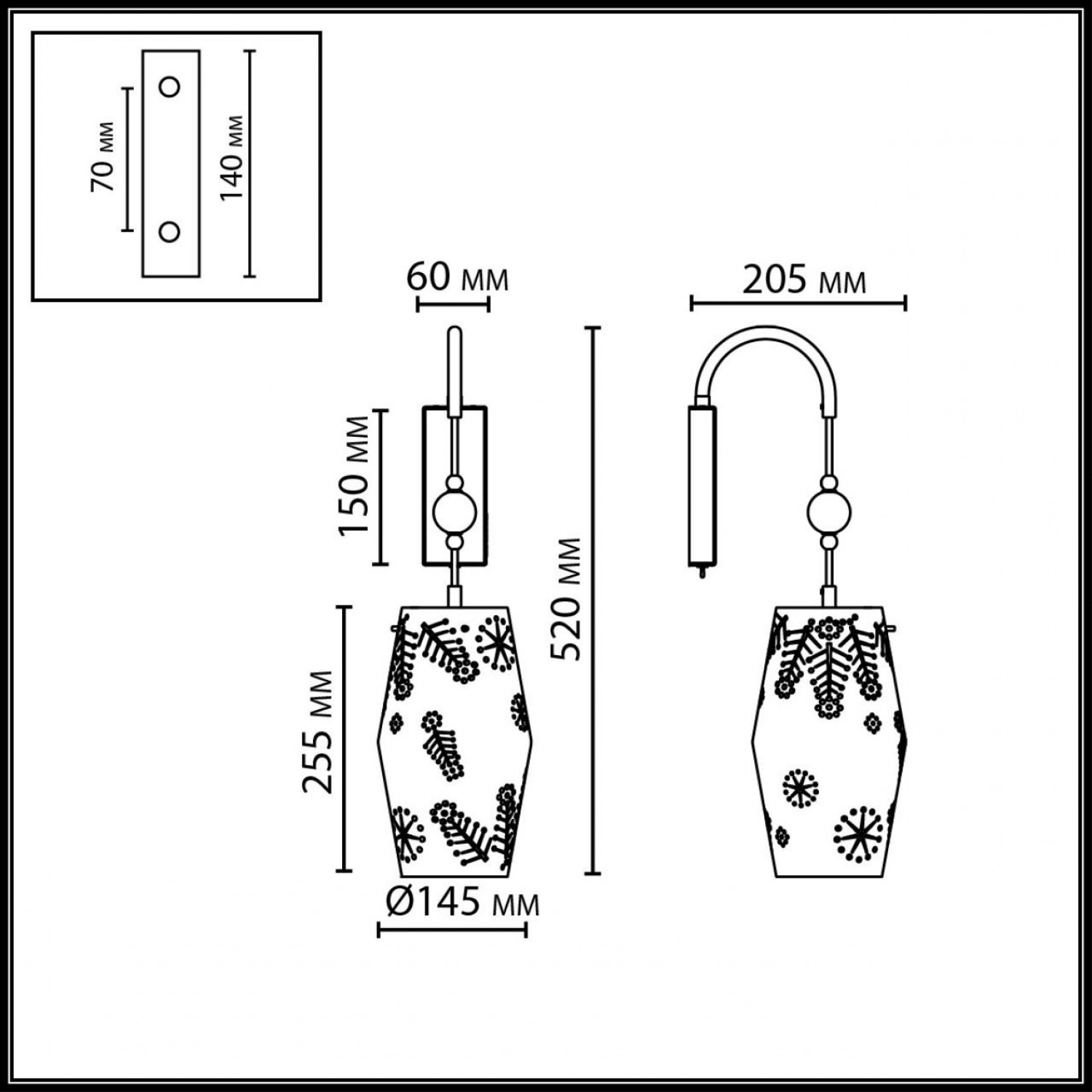 Настенный светильник Odeon Light 5444/1W KARELIA